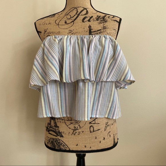 Urban Outfitters striped off the shoulder top - Picture 3 of 7